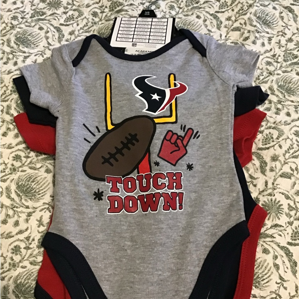 Texans, NFL onesie set 3/6 months. Super cute! Get your kiddo ready for game day